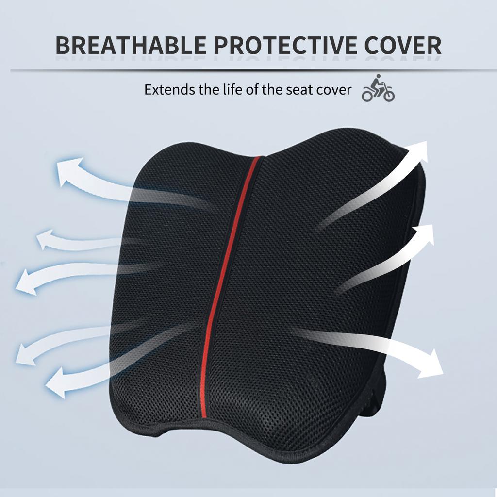 Motorcycle Seat Cushion with Sunshade Cover,Motorcycle Gel Seat Pad for Long Rides with 3D Honeycomb Shock-Absorbing Breathable