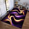 Modern Abstract Black Purple Gold Swirl Pattern Carpet for Living Room Suitable for use as an anti-slip for living room bedroom sofas