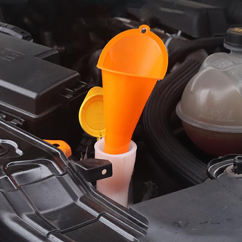 1/4Pcs Anti-splash Car Long Mouth Oil Funnel Filling Tool Gasoline Oil Fuel Plastic Motorcycle Engine Refueling Auto Accessories