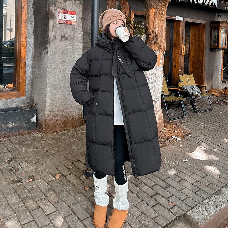 European and American style quilt thickened winter new loose down cotton clothes women's long knee cotton coat