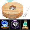 Wooden Led Light Display Base  Glass Resin Art Ornament Wooden Night Lamp