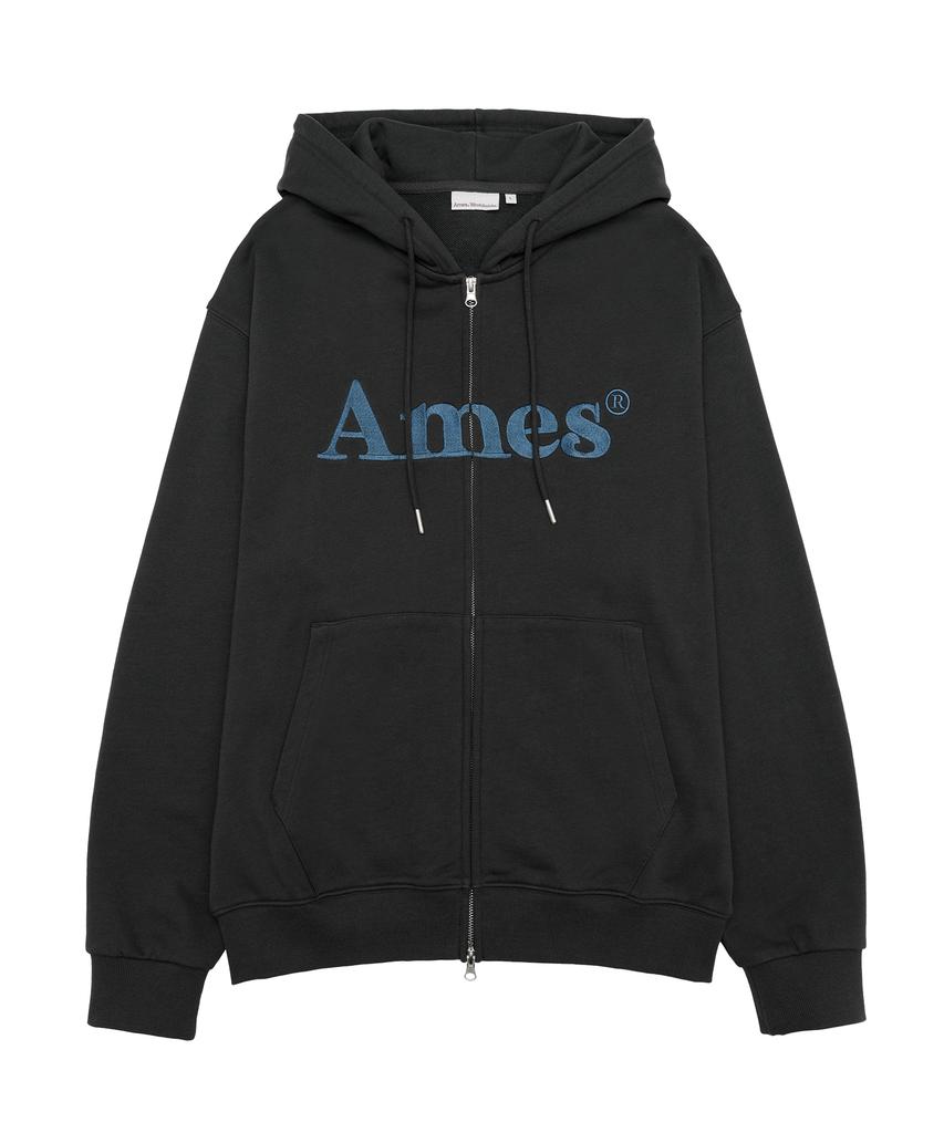 Ames-Worldwide Базовая толстовка с капюшоном на молнии Глубокий уголь