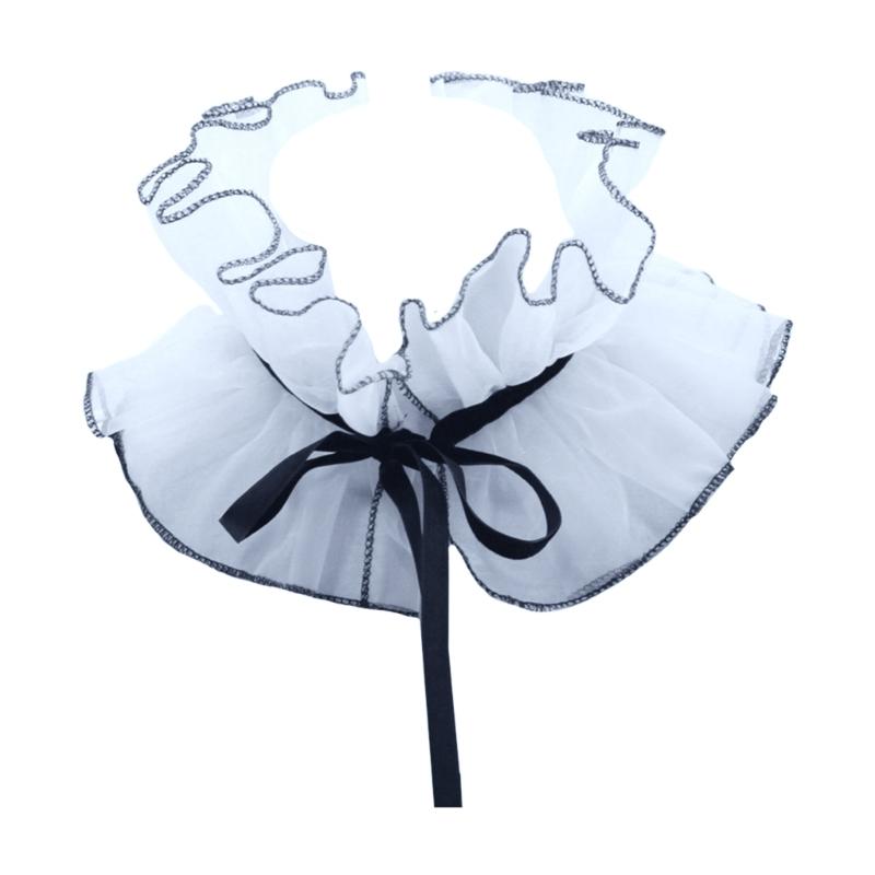 Victorian Vintage Organza Agaric Stand Fake Collar Cosplay Neck Ruff
