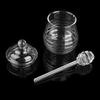 Honey Jar with Dipper and Lid Heat-Resistant Glass Storage Container  Material for Home Kitchen  Use  Pot