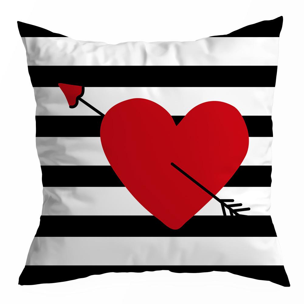 Наволочка на День святого Валентина, Бархат "персиковая кожа", Принт "сердце", Домашний текстиль, Наволочка на диванную подушку, Подушка для поясницы и спины в машину