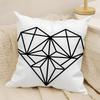 Geometric Heart Decor Pillow Case Natural Linen DoubleSided Printing Sofa Home Decor Cushion Cover