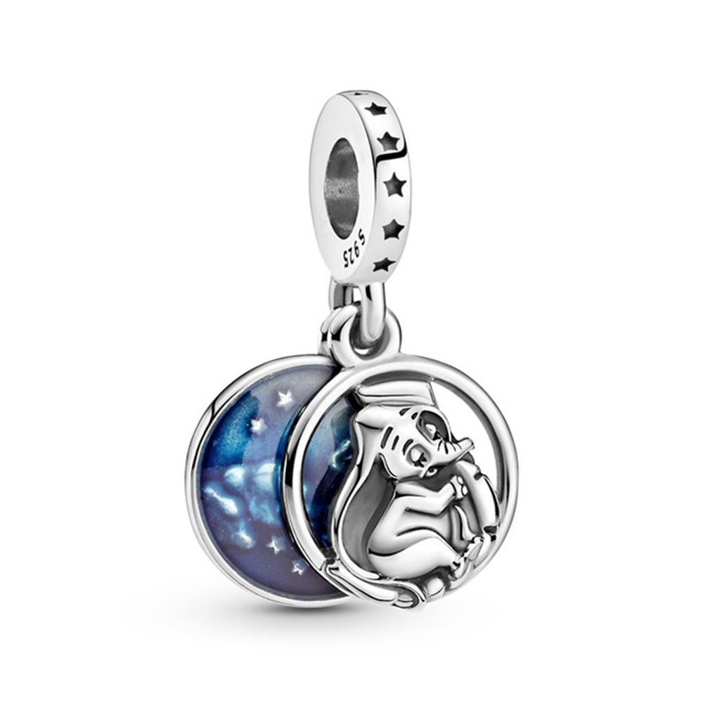925 Silver Dumbo Mickey Mouse Charm Bead DIY Fine Jewelry Bracelet Pendant