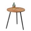 Круглый приставной столик, деревянная столешница с металлической ножкой, винтажная, экономящая место, многофункциональная приставная часть