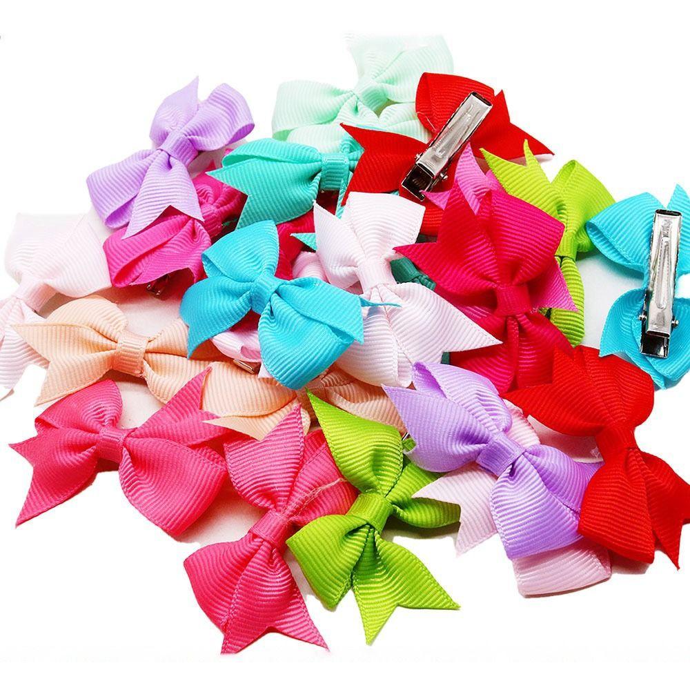 30Pcs Metal Clips Hair Bows Fully Lined Hair Accessories Lovely Children Hair Accessories For Kids