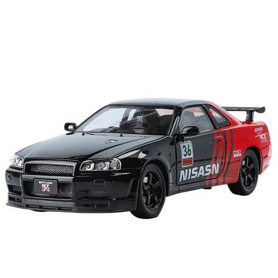 1/24 Nissan Skyline Ares GTR R34 Alloy Track Version гоночная модель автомобиля литые металлические спортивные модели автомобилей звук свет детские игрушки подарок