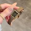 New Women'S Vintage-Style Square Watch With Leather Strap, Model. High-End Women'S Wristwatch, Luxury Women'S Watch.