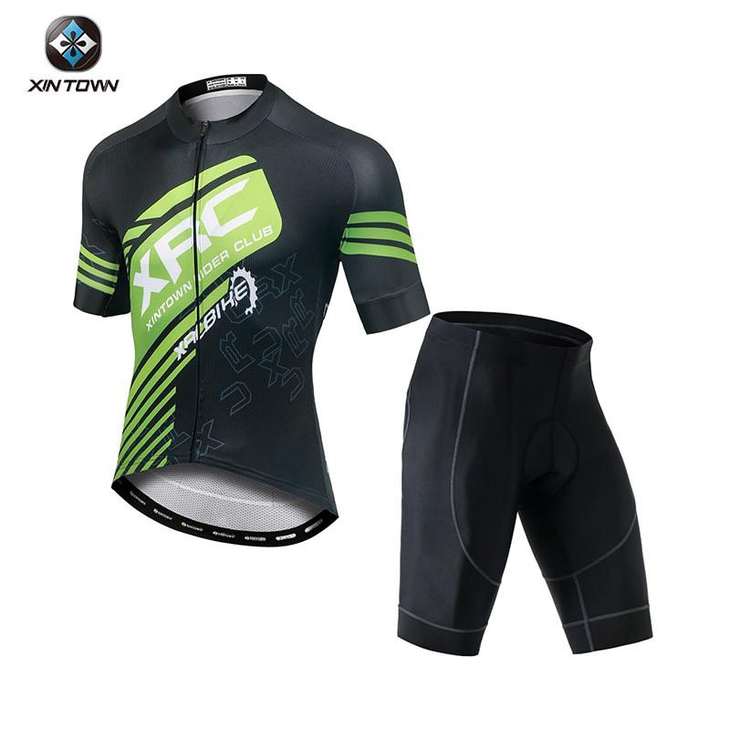 Mens Quick-Dry Cycling Jersey Shorts Set Road Bike Riding Sportswear