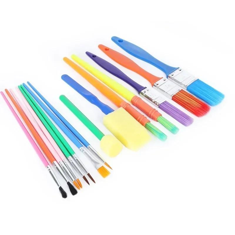 15 шт. DIY Детская губка для рисования EVA Валик Кисти для рисования Набор школьных канцелярских принадлежностей для детского творчества Акварельная кисть