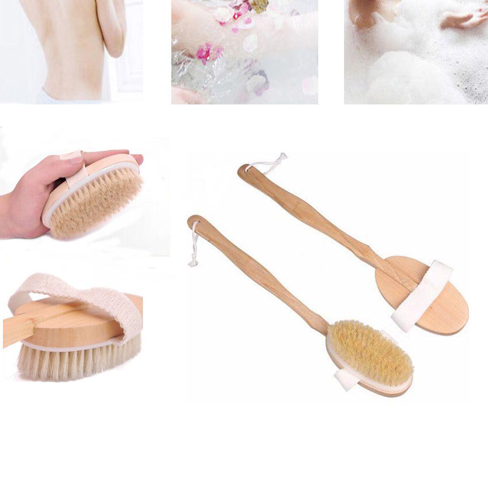 Ванна Натуральная щетина Щетка для отшелушивания сухой кожи Очиститель Массажер для тела Скраб для душа