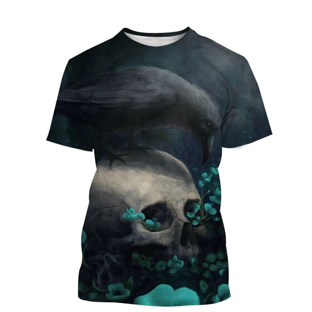 Animal Crow 3d Print Summer Men/Women O-Neck T-shirt Casual Short Sleeve Oversized T Shirt Fashion Streetwear Trend Men Clothing