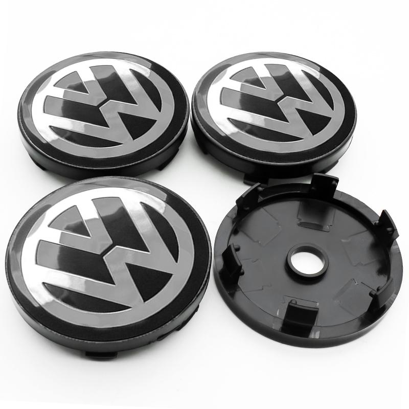 VW 4Pcs 56mm 60mm Car Wheel Center Hub Cap Cover Emblem Stickers For Volkswagen VW GTI Polo Golf Passat Tiguan Arteon Touareg Caddy