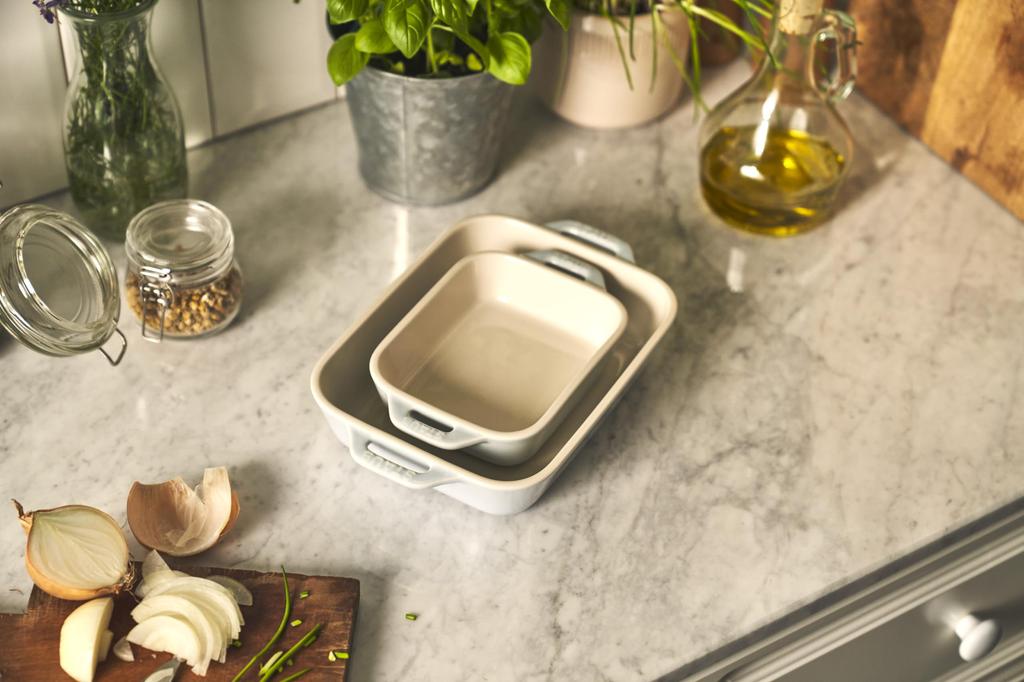 Блюдо staub x 11 см 20 x 16 макарон Керамическое гратен для духовки и микроволновой печи Японское блюдо "Прямоугольное" (14 / см) Набор из 2 предметов, синий, блюдо, [Официальный