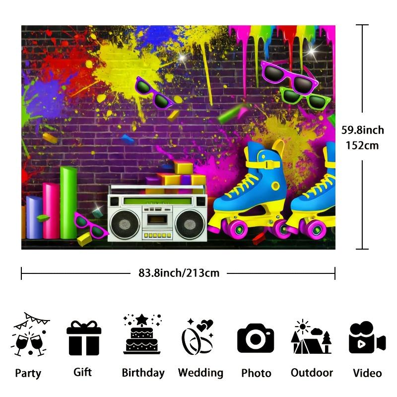 1pc Dreamy Drift, vibrant retro 80s graffiti background, color photography background