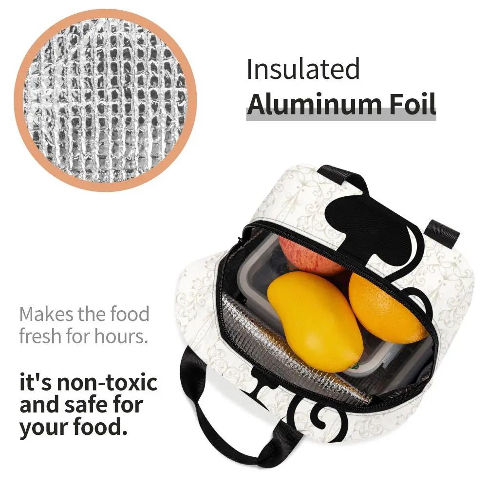 Забавный черный кот падает вниз изолированный ланч-бокс для женщин портативный теплый охладитель термосумка для ланча школьные сумки для пикника