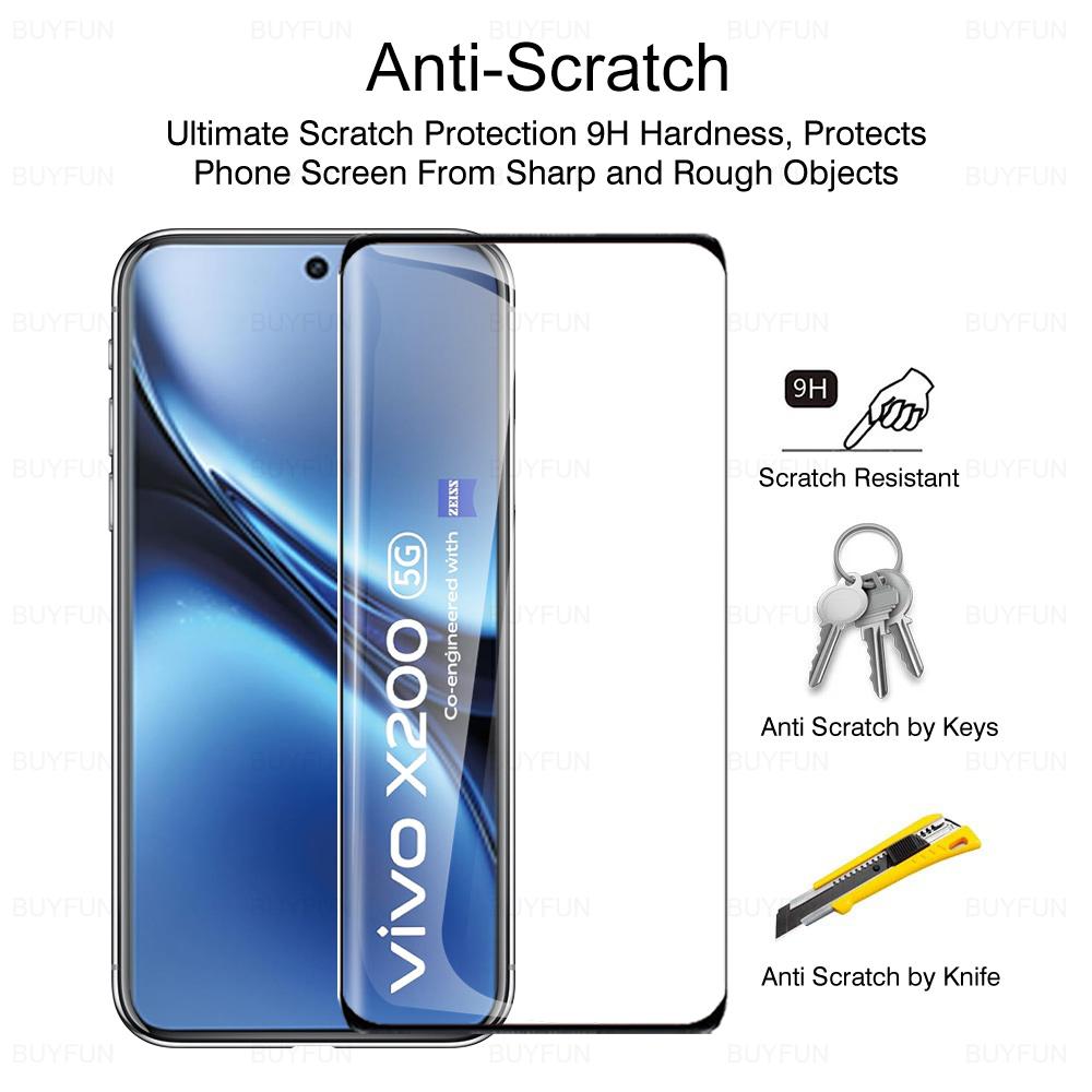 3Pcs 9H Curved Glass Cover For Vivo X200 5G Screen Protector Tempered Glass VivoX200 Pro X200Pro X 200 VivoX200Pro 2025 Global