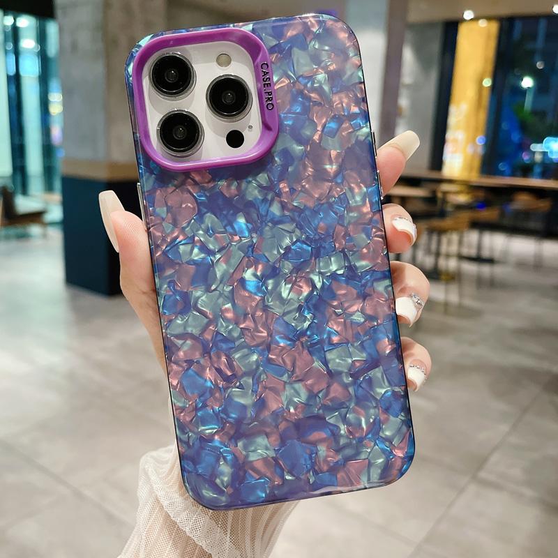 Роскошный чехол для телефона с цветным рисунком ракушки для iPhone 11 12 13 14 15 Pro Max 15plus противоударный модный красивый защитный чехол