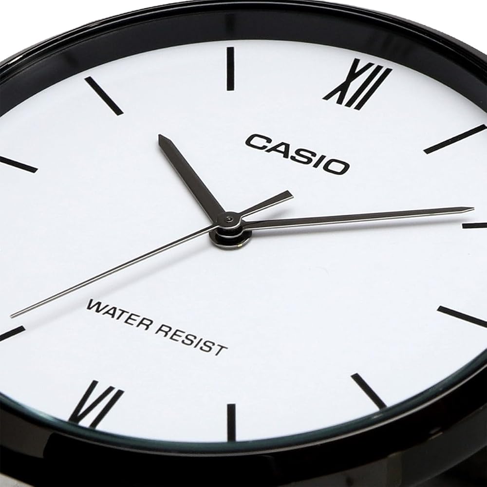 Мужские кварцевые часы Casio MTP-VT01B-7B Белый Черный IP Металлический браслет Импортная модель