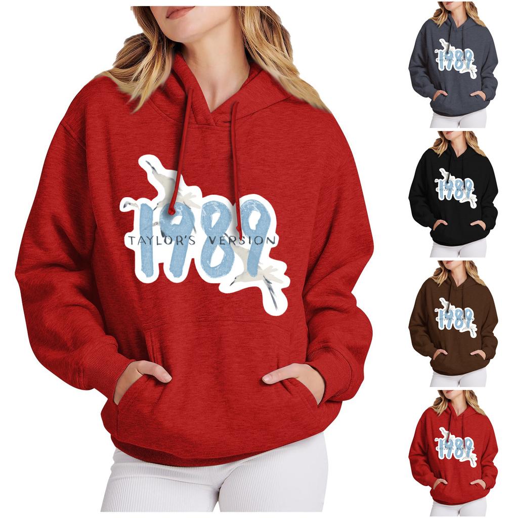 Модные женские повседневные пуловеры с длинными рукавами и капюшоном с принтом