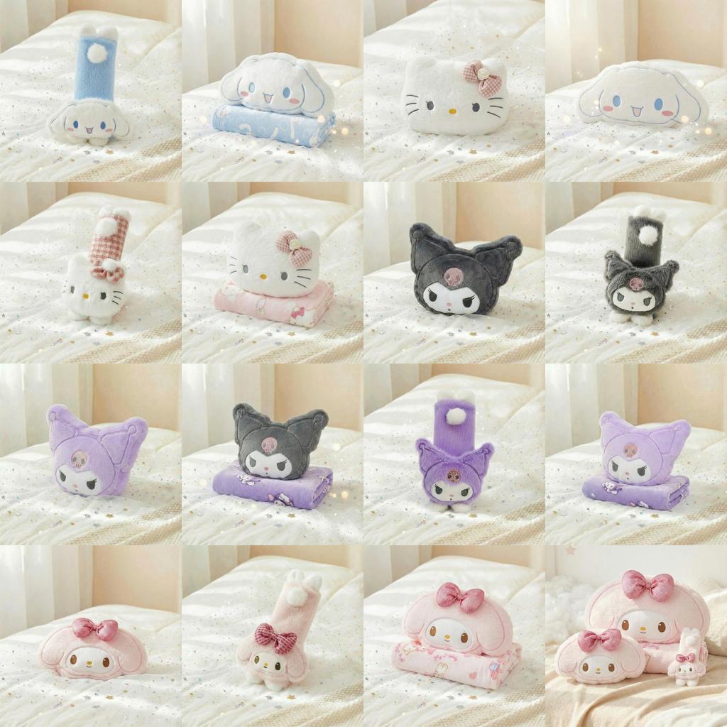 Hello Kitty Car Seat Set Plush Pillow Blanket Seatbelt Shoulder Strap For Kids