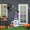 1.2m Witch Ghost Halloween Inflatable Decoration w/ LED Lights Fan Accessories Pumpkin Lantern Kids Adult Fun Weather-Resistant Indoor Outdoor