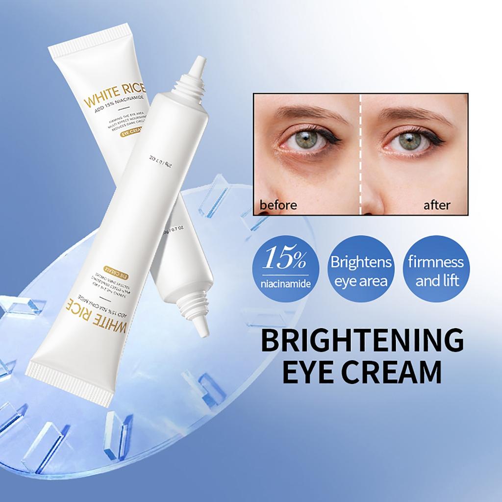 Крем для глаз с рисом осветляет, осветляет и увлажняет кожу вокруг глаз