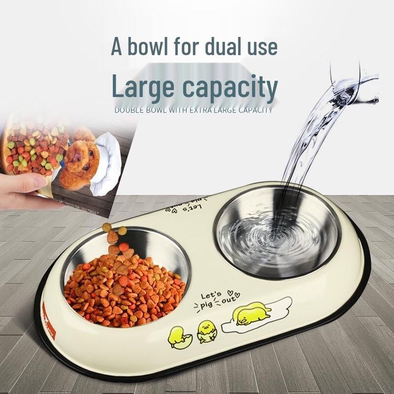 HELLOJOY Двойная миска из нержавеющей стали для еды и воды для домашних животных