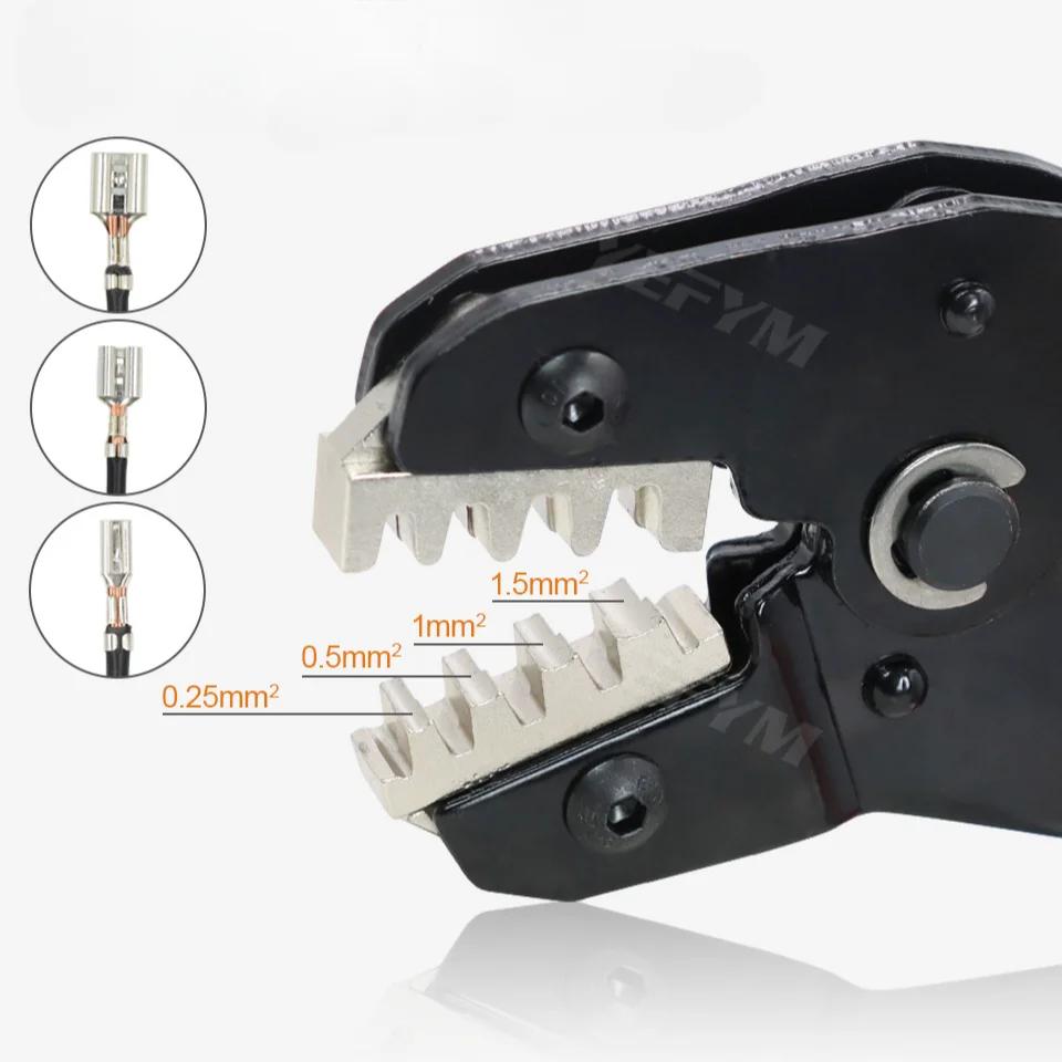 8 шт./набор клещей для обжима, электрические зажимы для зачистки проводов, сменные губки 2,8 4,8 6,3, фотоэлектрические изолированные клеммы, ручные инструменты