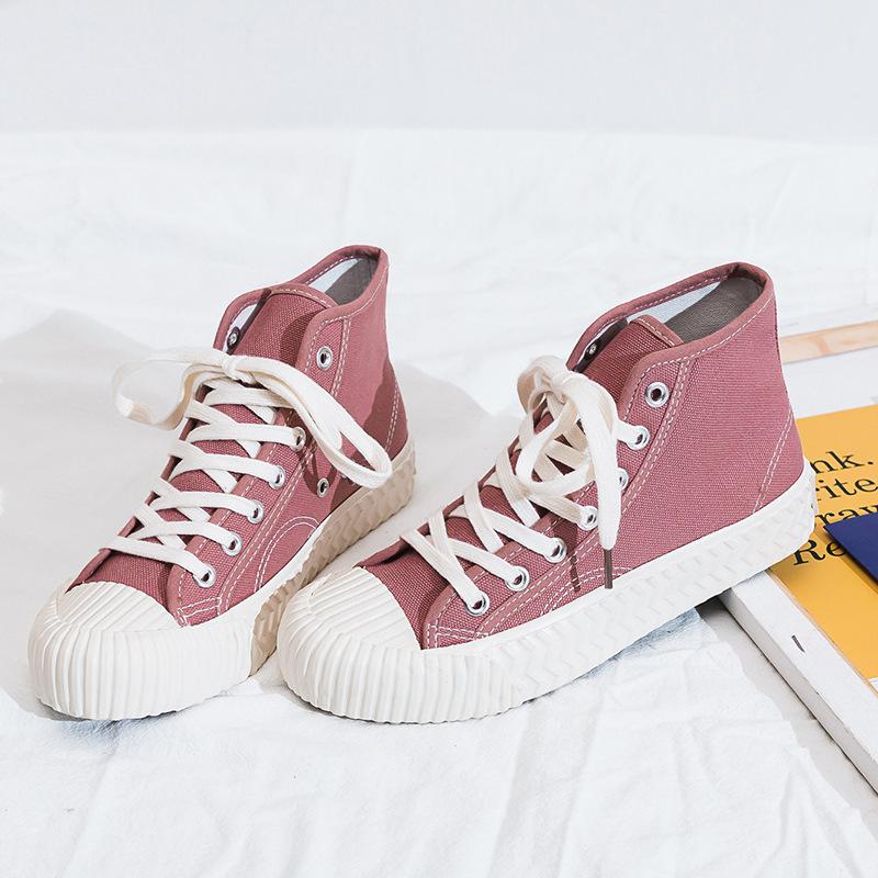 Весенние новые высокие парусиновые туфли Schoolgirl Biscuits 1970Sins Trend Board Shoes Internet Celebrity Hong Kong Style Sneakers