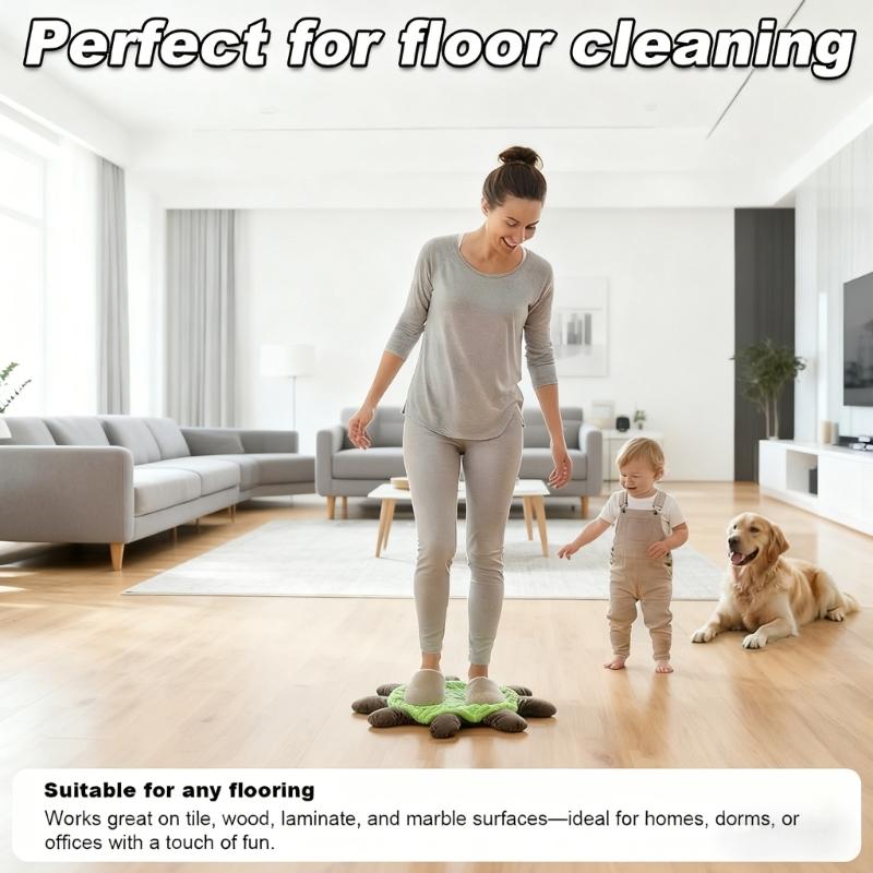 Turtles Floor Foot Mop Double Side Cleaning Pad For Easy Floor Maintenance Dust Hair Pickup Washable for Various Floor