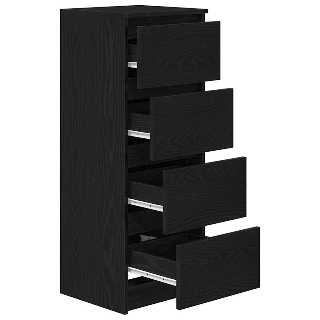 Sideboard in Black Oak Look 37.5 x 35 x 99 cm Particleboard