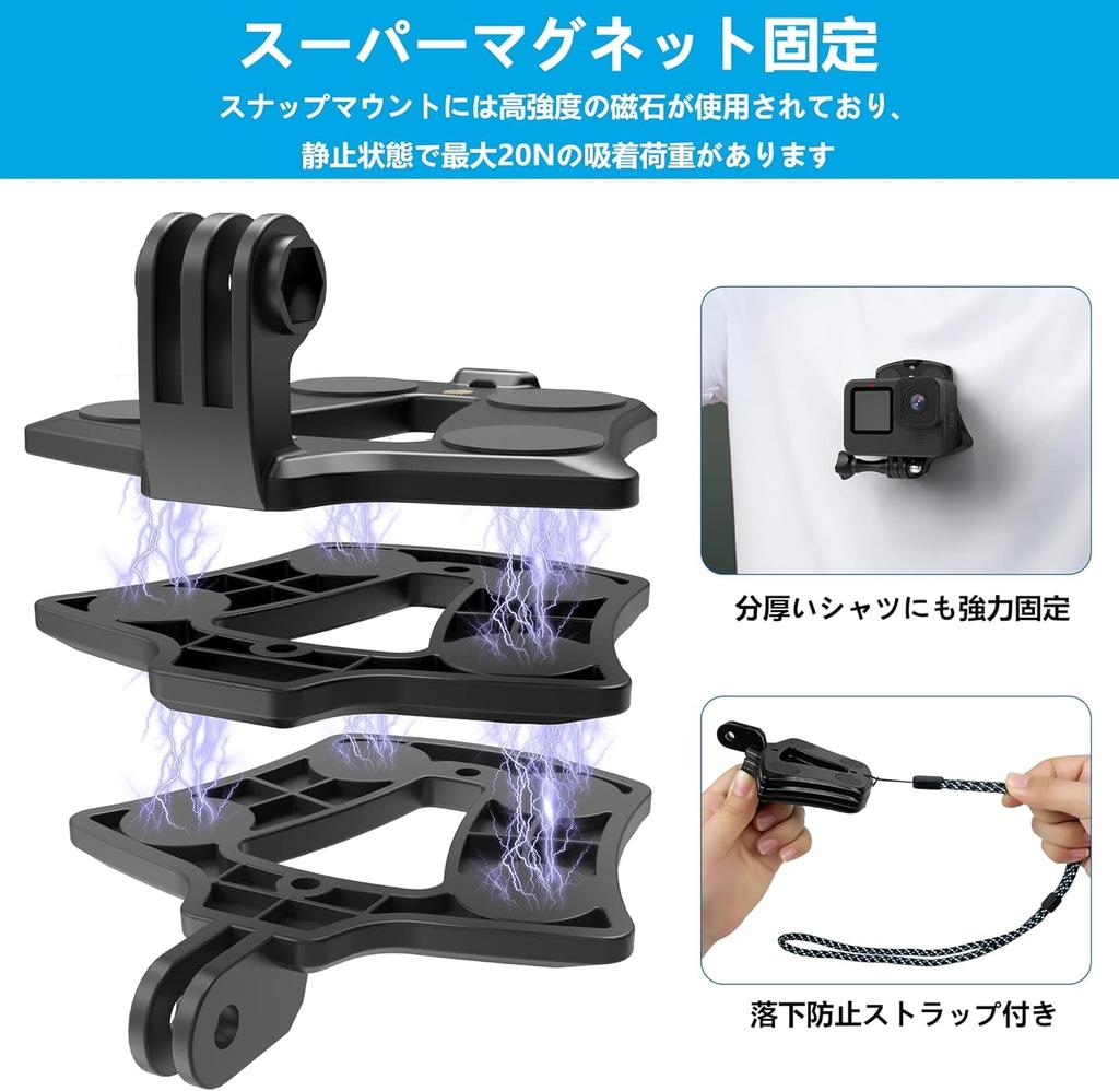 ActyGo Magnetic Mount for Quick Compatible with Smartphones and Other Action Compatible with Media Mod GoPro, Release, Cameras,