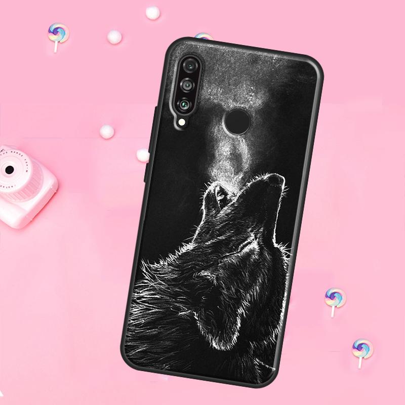 wolf art black For Huawei Nova 12i 7i 8i 11i 12s Y73 Y70 Y90 Y60 Y72 Y61 Y91 9 10 SE P30 Pro P40 Lite Case