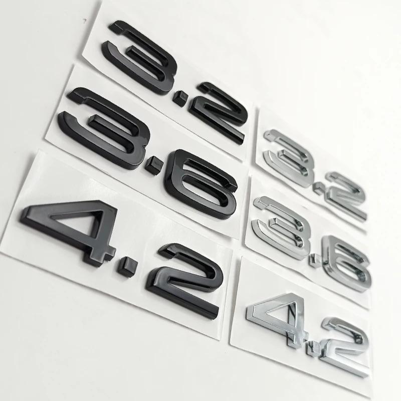 2026 Hot 3D Chrome Black 2.4 3.2 4.2 Letters Car Fender Badge Trunk Emblem Decal For qaz13 A4 B7 TT Q5 Q7 A6 S6 S5 S4 RS5 Accessories