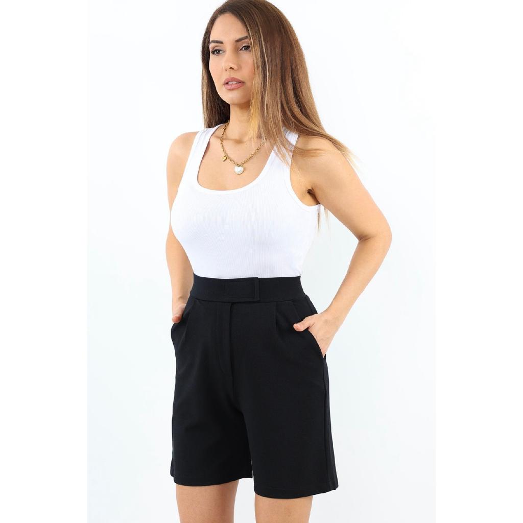 Черные женские шорты из лайкры и липучки Line Line