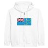 Sweat à capuche à Fermeture éclair - PIXELFORMA - Drapeau des Tuvalu - Blanc - Manches longues - Col capuche