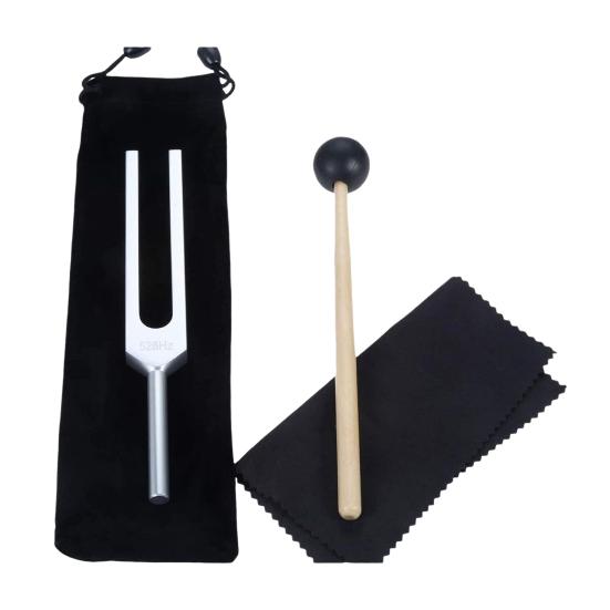 Tuning Fork Set 128hz/528hz Aluminum Alloy Sensory Tuning Fork with Hammer Yoga