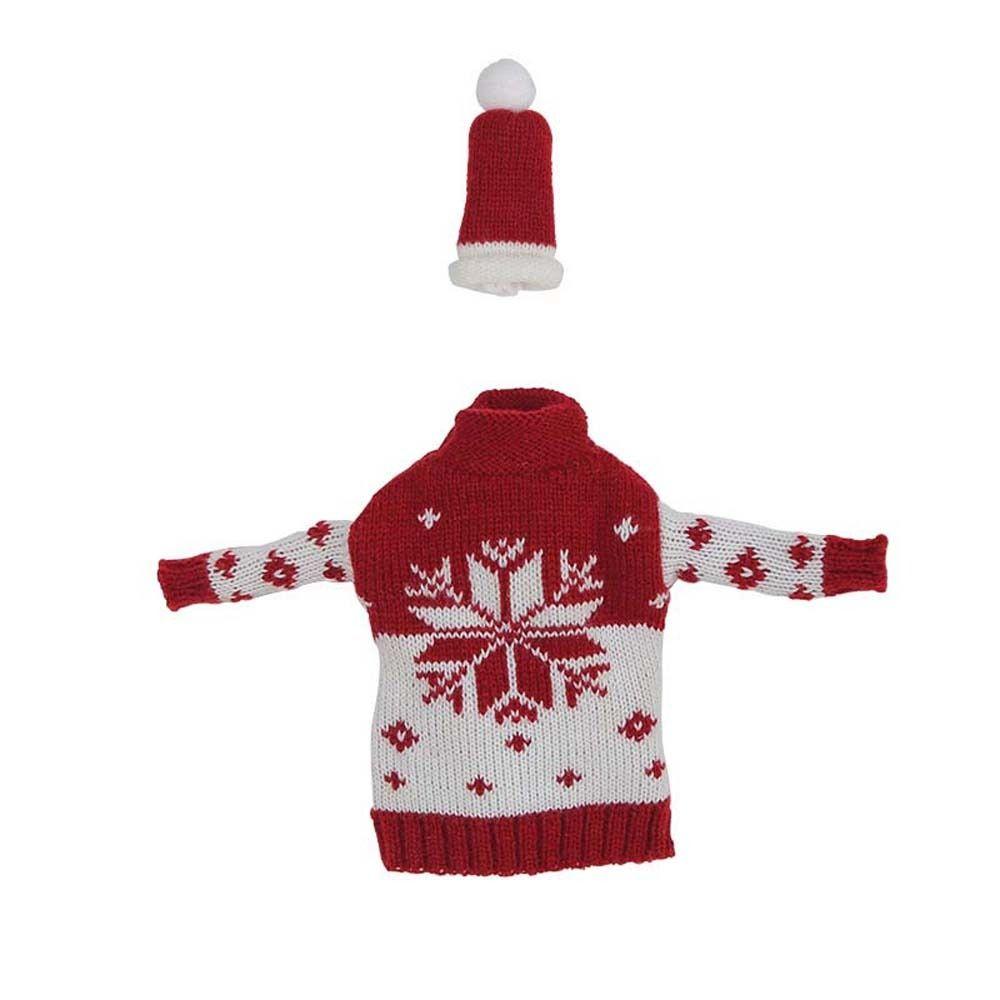 Knitted Clothes with Hats Christmas Wine Bottle Cover Christmas Decorations Portable Champagne Wine Bag Reusable Snowman