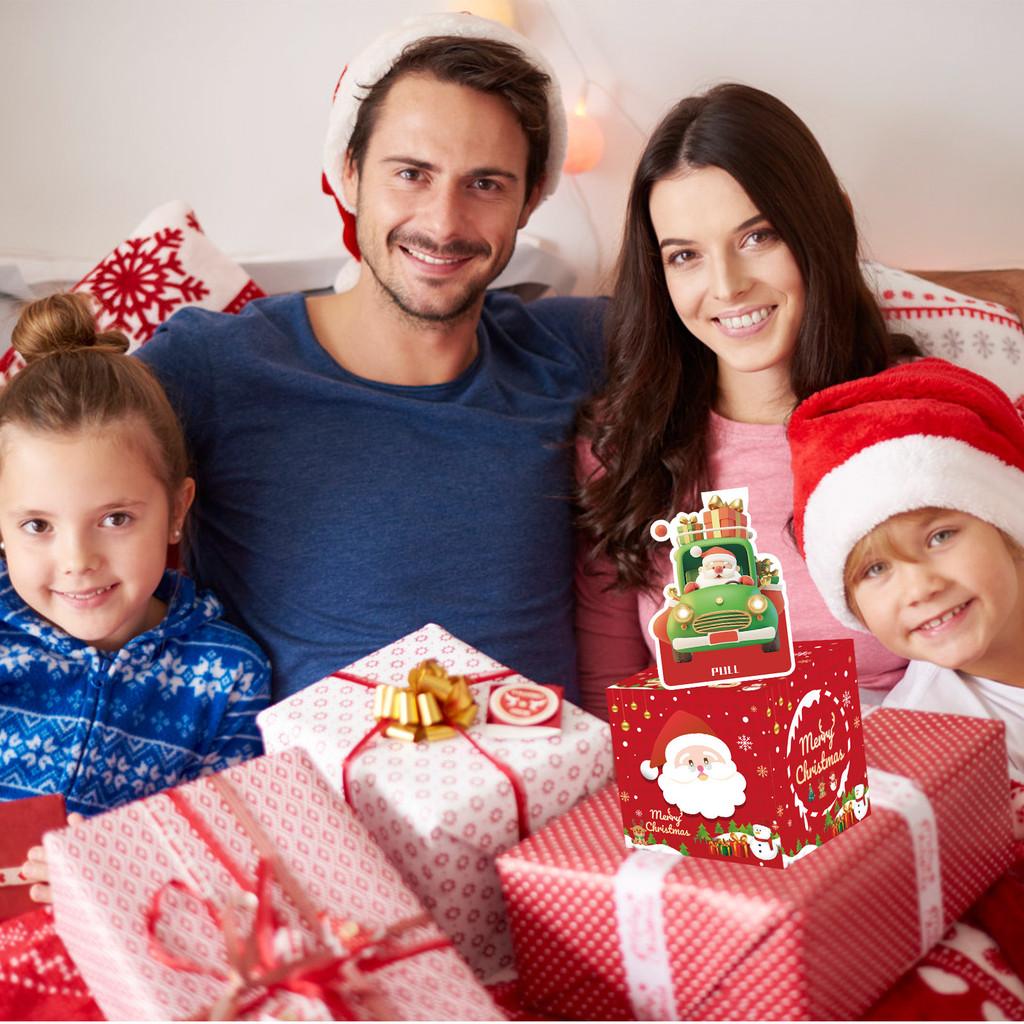 Claus Santa Red Pattern Paper Gift Box Holiday Christmas Prop Atmosphere