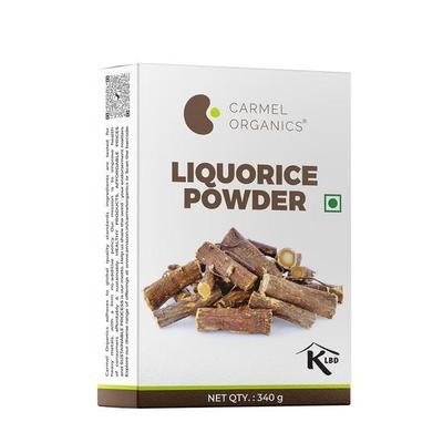 CARMEL ORGANICS Порошок корня солодки/мулети (340 грамм) | Порошок Яштимадху Для Здоровья, Ухода за Кожей и Волосами | Натуральный | Съедобный |
