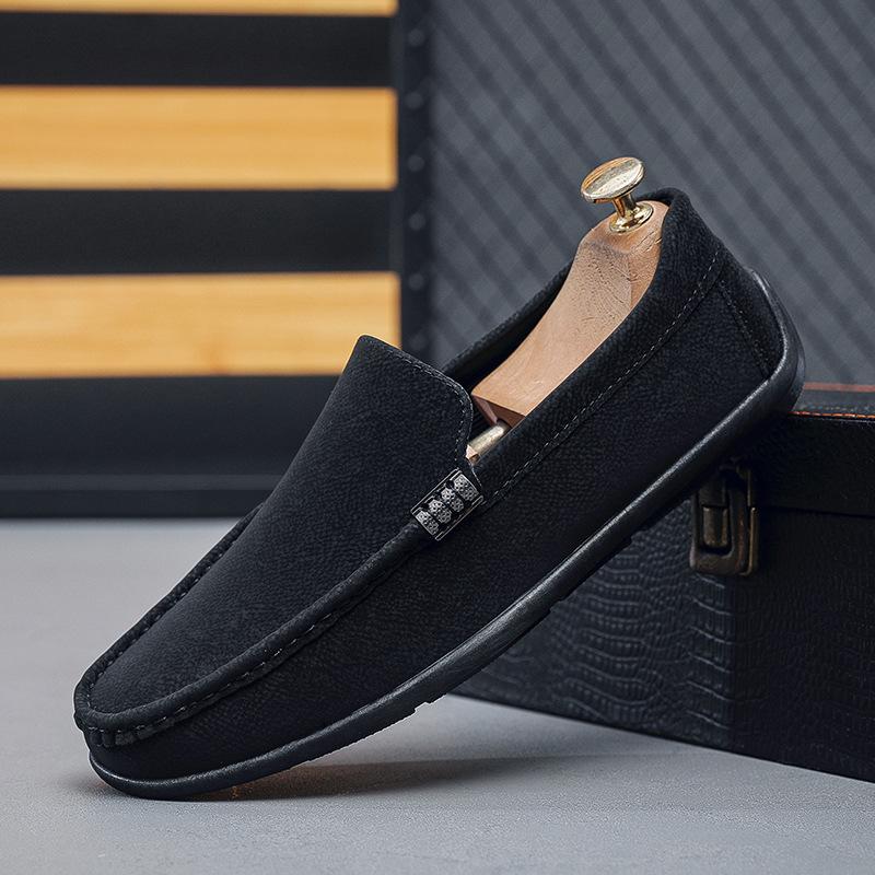 Мужская обувь 2025 новая мягкая подошва мягкий бок обувь Дуду обувь на одной педали ленивая обувь британская повседневная обувь мужская