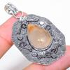 Golden Rutile Handmade Gemstone 925 Sterling Silver Jewelry Pendant 2.29" O8w95