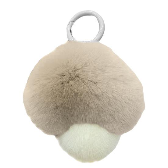 Плюшевый брелок в виде гриба, нечеткий искусственный мех кролика, автомобильный брелок для ключей, DIY брелок, подвеска, украшение, украшение для рюкзака, подарок на день рождения