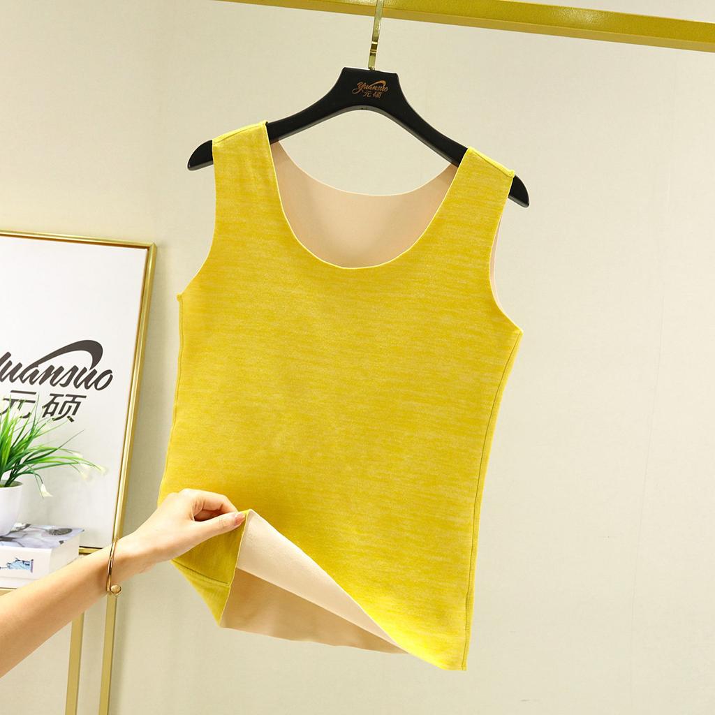 Thermal Vest for Women Sleeveless Sexy Winter Inner Wear Crew Neck Warm Underwear Female Undershirt Seamless Solid Body Top Slim