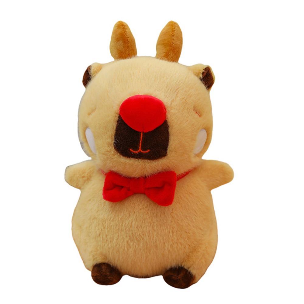 Merry Christmas Capybara Plush Doll Elk Capybara Fluffty Doll Capybara Plush Toy  Birthday Gift