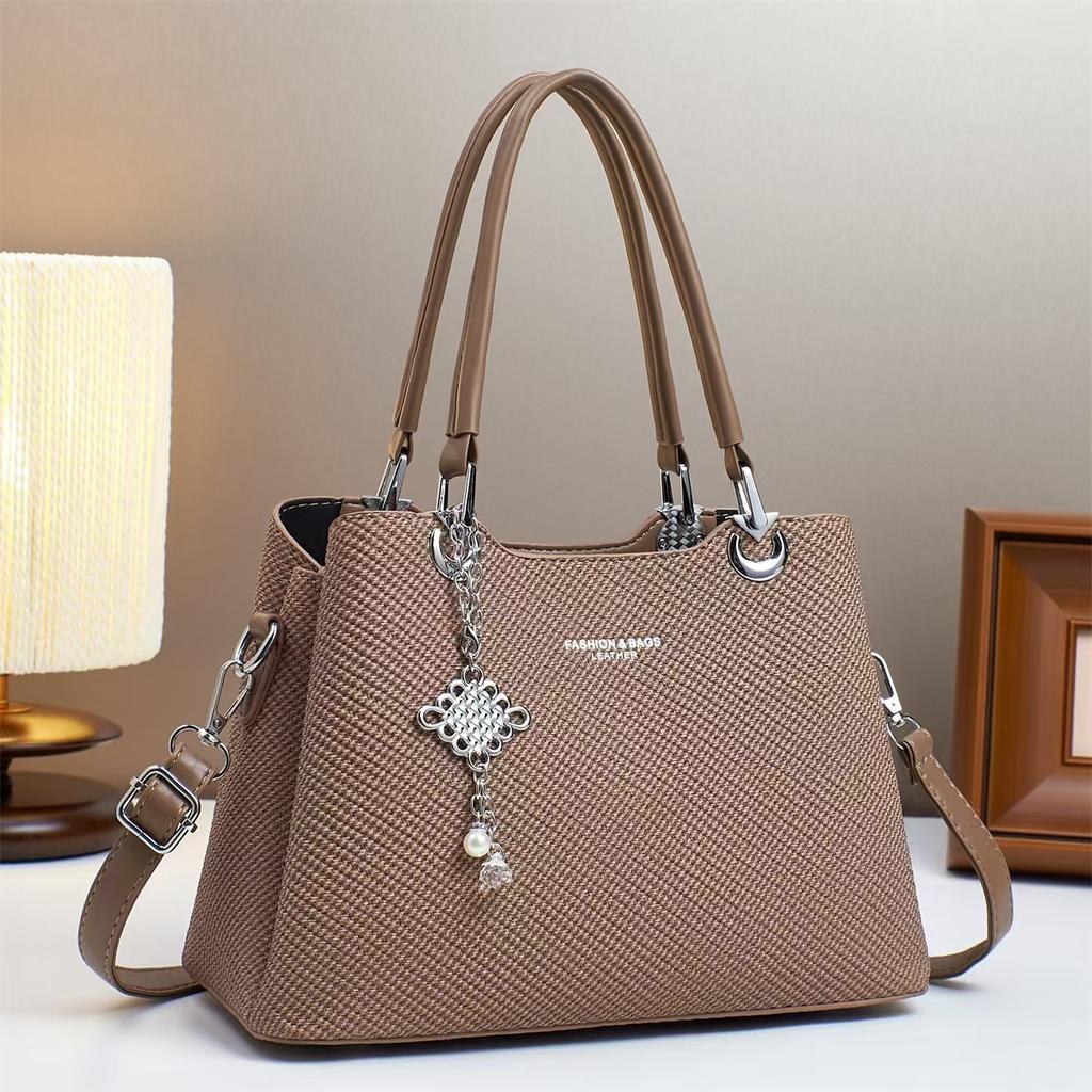 Новая модная сумка Macaron, многослойная, большая вместимость, сумка на одно плечо, холщовая текстура, сумка через плечо для женщин